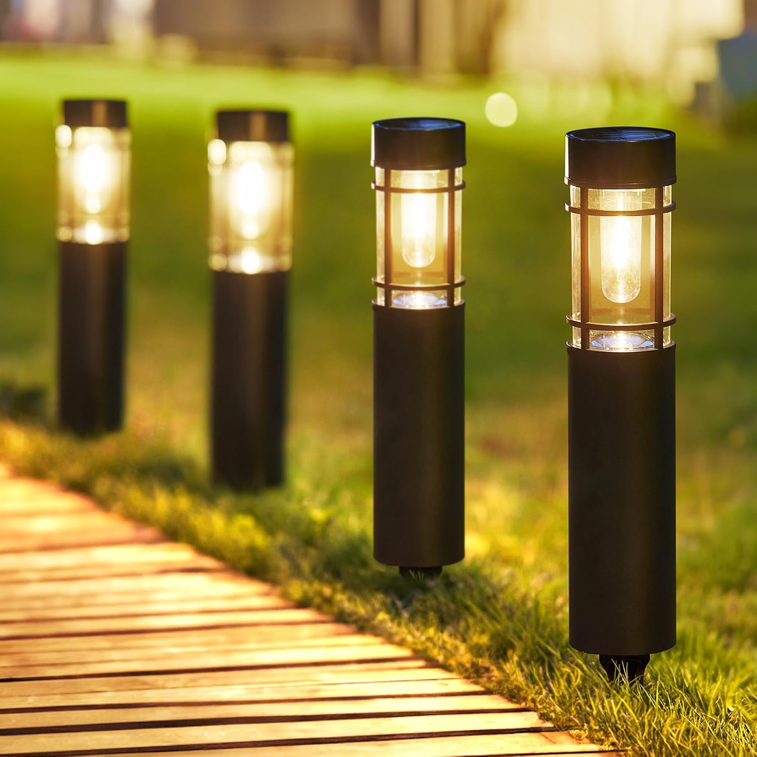 Solar Pathway Lights Outdoor, 8 Pack Upgraded Up to 12 Hrs Solar Outdoor Garden Lights Waterproof, Solar Landscape Lights for Outside Yard Patio Garden Walkway Driveway Decor